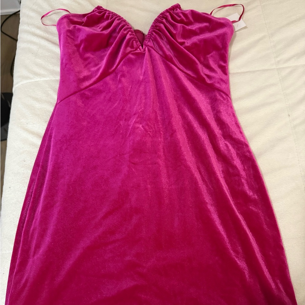 SO Fuchsia Velvet Dress
